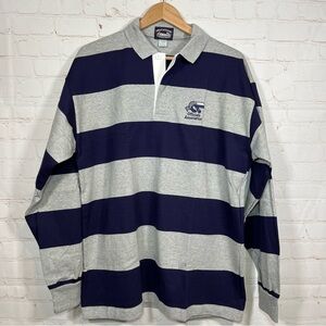 Vintage NHL Association Rugby Polo Shirt Mens Large Collared Striped Made In USA